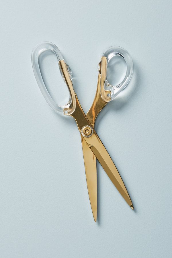 Slide View: 1: Golden Acrylic Scissors