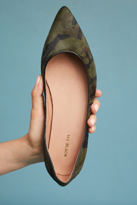 all black jungle ballet flats