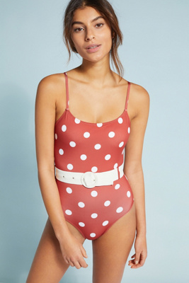 nina belted one piece swimsuit