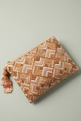 anthropologie beaded clutch