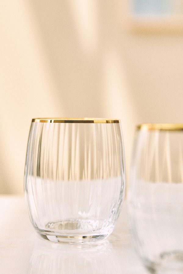 Slide View: 2: Waterfall Stemless Wine Glasses, Set of 4