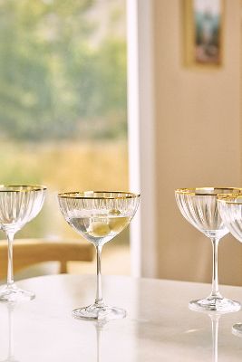 Waterfall Coupe Glasses, Set of 4