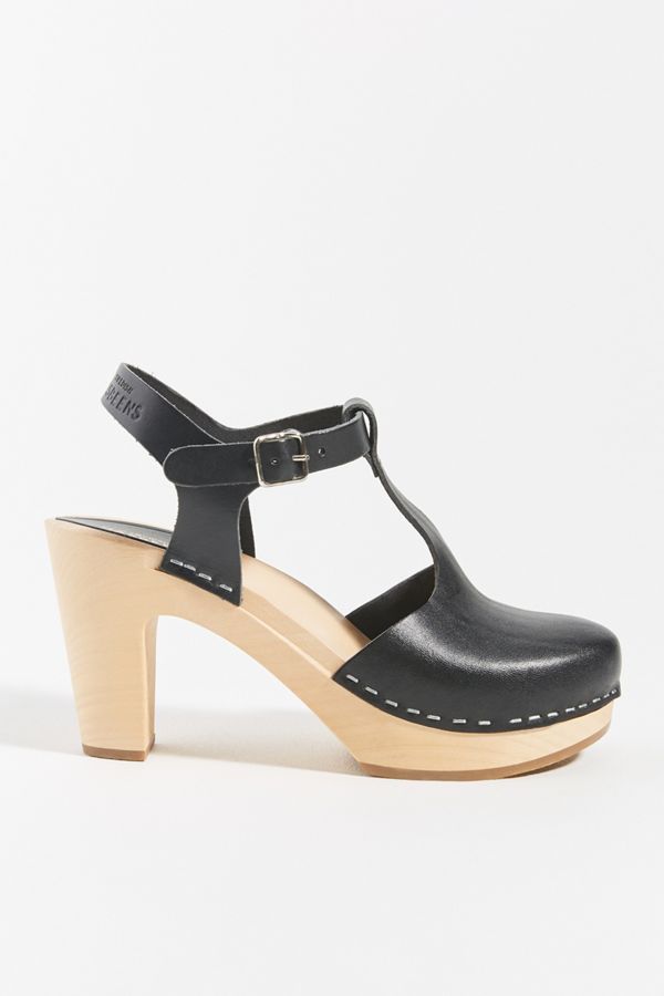 Swedish Hasbeens T Strap Sky High Clog Sandals Anthropologie