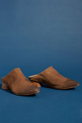 antelope suede mules