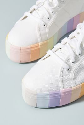 superga rainbow platform