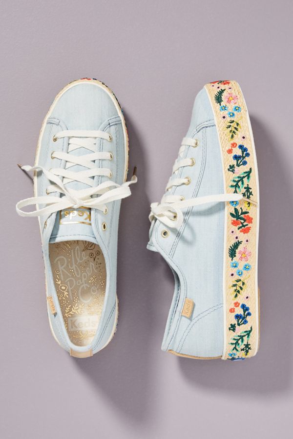 Keds x Rifle Paper Co. Rosalie Embroidered Triple Kick Sneakers