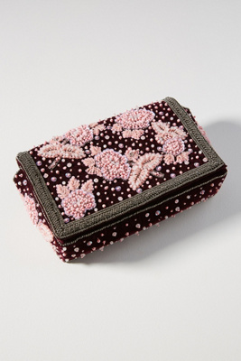 anthropologie beaded clutch