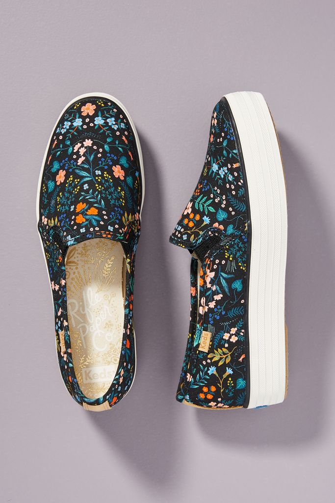 Keds X Rifle Paper Co Triple Decker Wildwood Slip On Sneakers