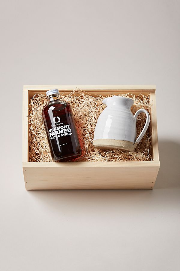 Slide View: 1: Farmhouse Pottery Bell Pitcher and Maple Syrup Gift Set