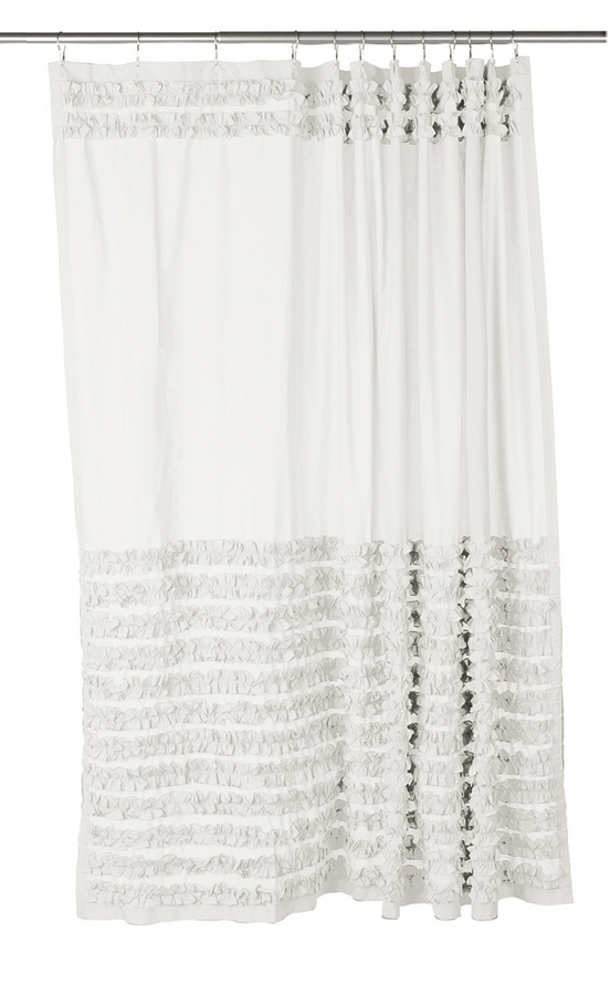 White Ruffle Shower Curtain Anthropologie