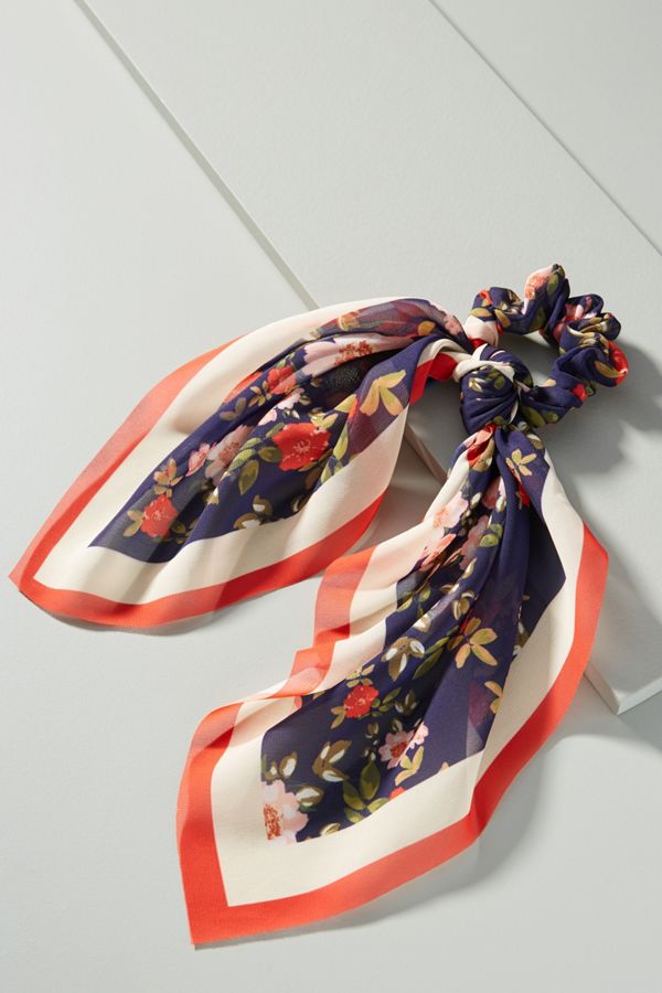 Lynn Floral Scarf Ponytail Holder