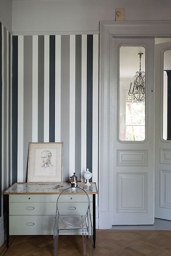 Slide View: 1: Farrow & Ball Chromatic Stripe Wallpaper