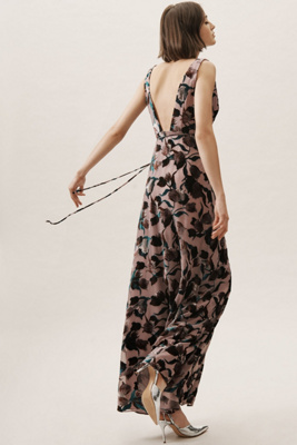 sancia velvet burnout wrap dress
