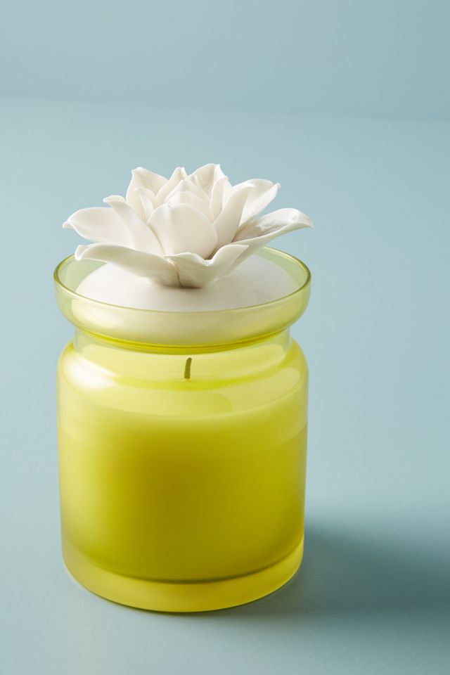 Spring's Eden Ceramic Flower Candle Anthropologie