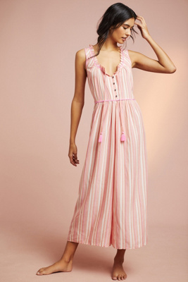 anthropologie striped jumpsuit