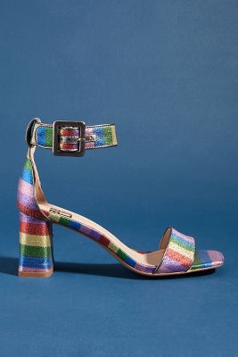 rainbow block heels