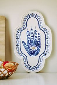 Slide View: 1: Hamsa Stoneware Platter