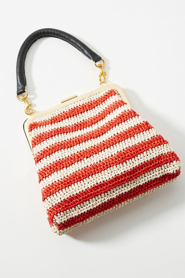 Slide View: 1: Clare V. Flore Raffia Clutch