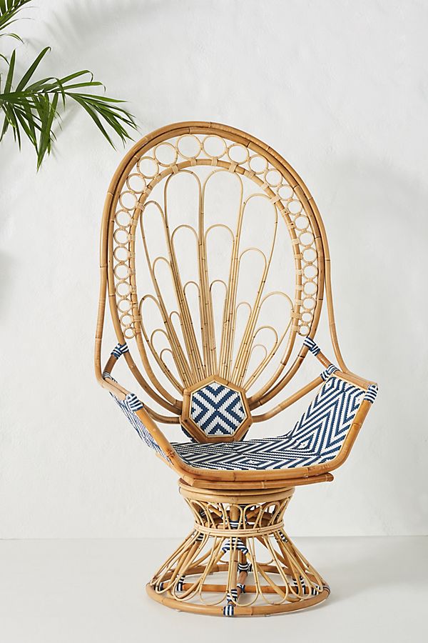 Slide View: 1: Justina Blakeney Peacock Rattan Chair