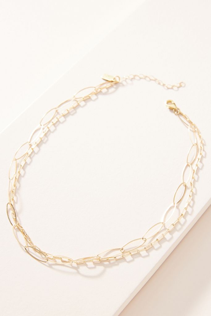 Electric Picks Jewelry Big Little Chain Layered Necklace Anthropologie