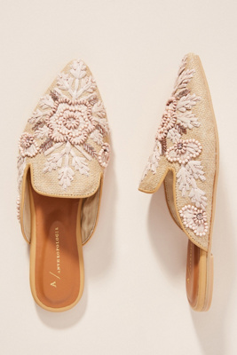 Anthropologie Therese Beaded Mules 