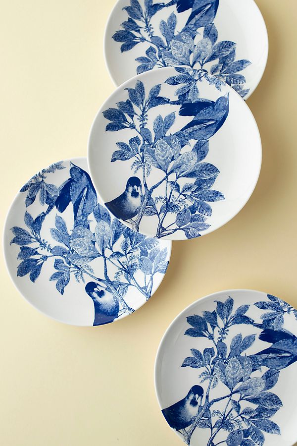 Slide View: 1: Caskata Arbor Birds Canapes, Set of 4