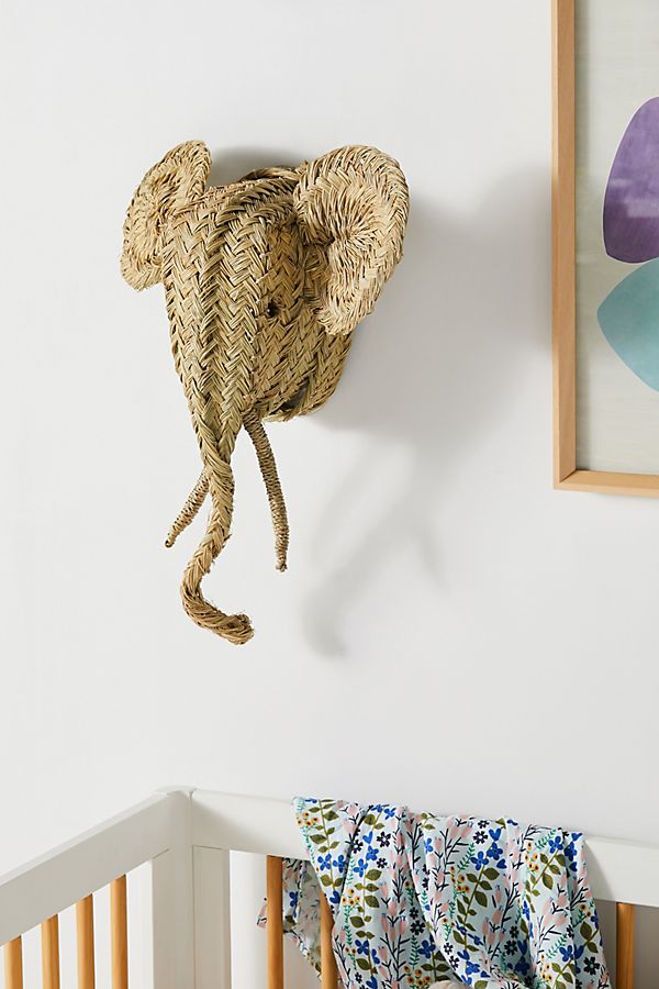 Slide View: 1: Woven Elephant Bust