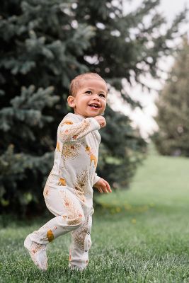 Floral Bicycle Bamboo Zipper Pajama, MILKBARN Kids