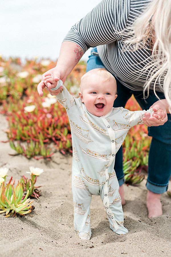 Slide View: 1: Milkbarn Bamboo Footed Romper