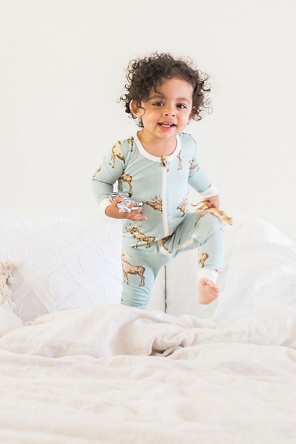 Slide View: 1: Milkbarn Bamboo Zipper Pajama