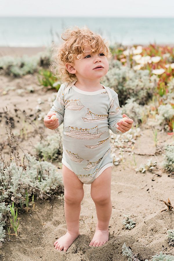 Slide View: 1: Milkbarn Bamboo Long Sleeve One-Piece