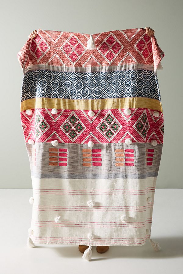 Slide View: 1: Woven Rosewood Throw Blanket