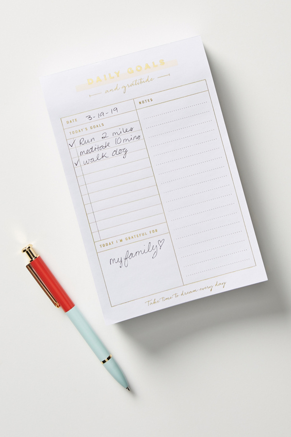 Gratitude + Goals Notepad | Anthropologie UK