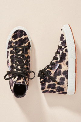 superga velvet sneakers leopard