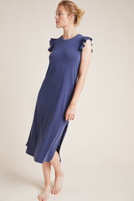 sundry ruffle midi dress