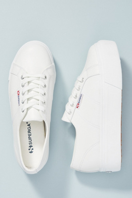 superga leather flatform