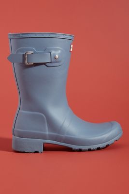 short grey rain boots