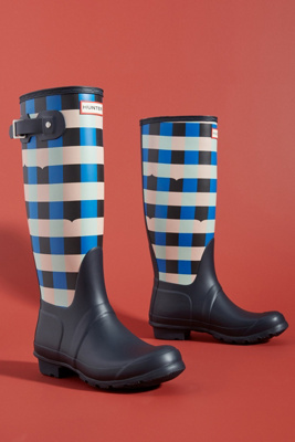 hunter gingham boots