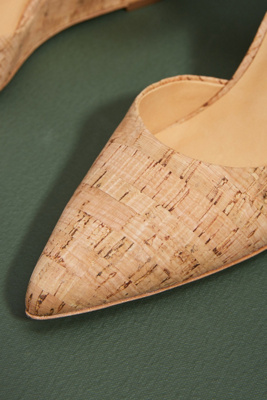 bill blass perdi cork wedge heels