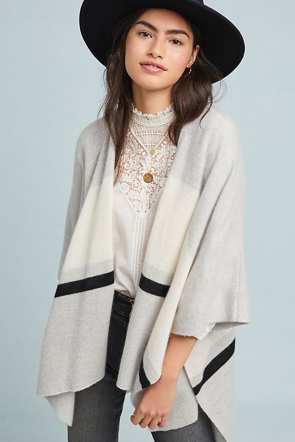 Slide View: 1: Striped Cashmere Kimono