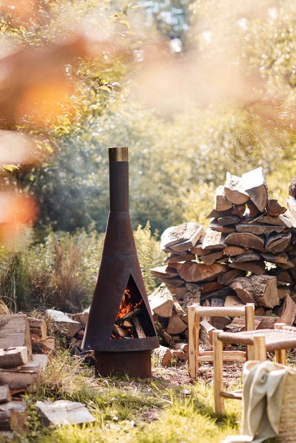 Slide View: 1: Angled Obelisk Chiminea