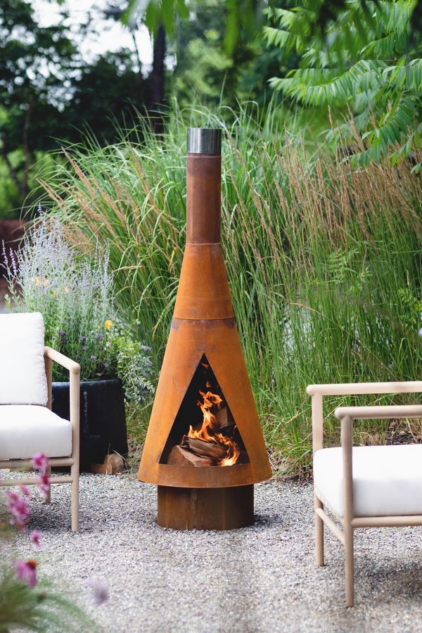 Slide View: 4: Angled Obelisk Chiminea