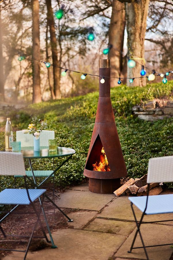 Slide View: 3: Angled Obelisk Chiminea