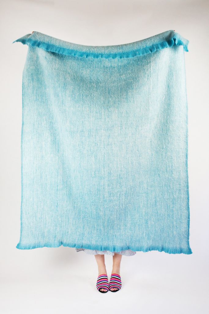 Archive New York Cloud Blue Fuzzy Blanket Anthropologie
