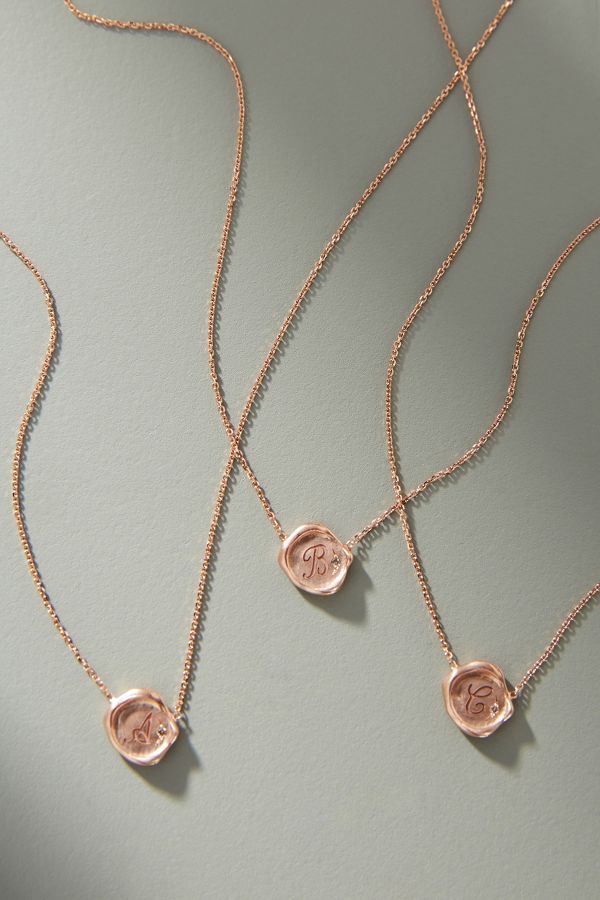 Sirciam 14K Rose Gold Monogram Necklace | Anthropologie