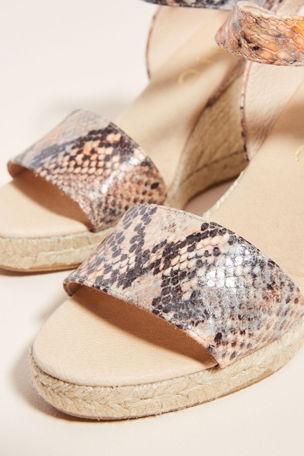 Chio SnakePrinted Espadrille Wedge Heels Anthropologie