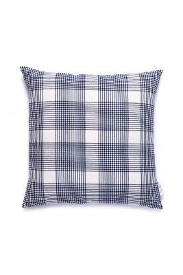 navy plaid pillow