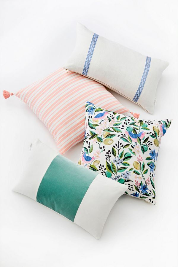 Caitlin Wilson Vert Velvet Broad Stripe Pillow Anthropologie