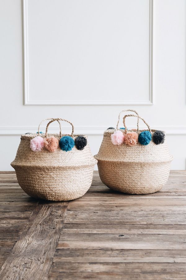 Slide View: 2: Roan Iris Rudy Pom Pom Belly Basket