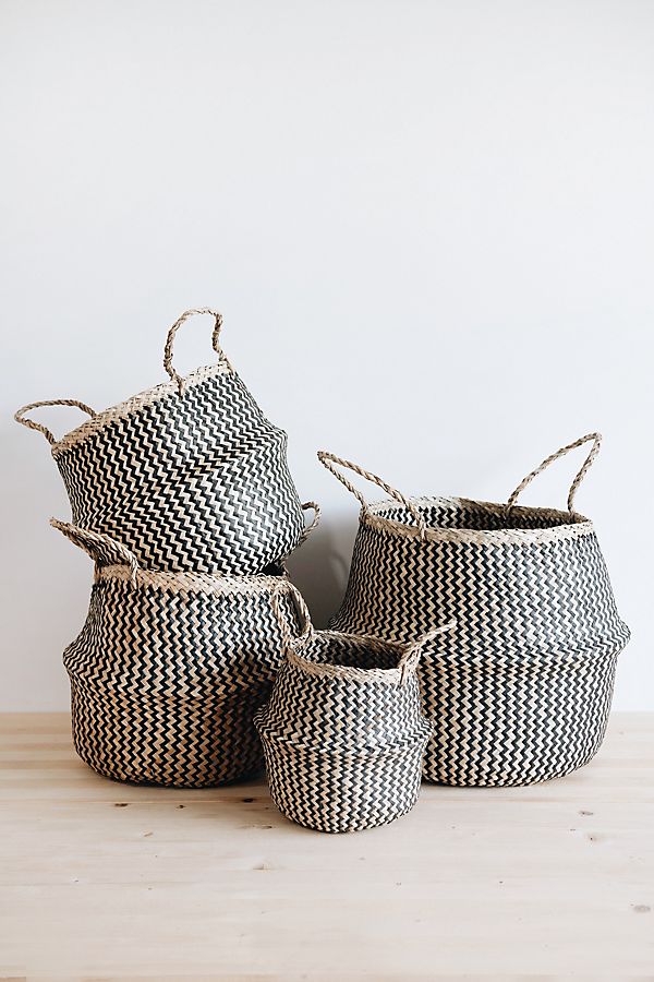Slide View: 1: Connected Goods Lou Zig Zag Belly Basket